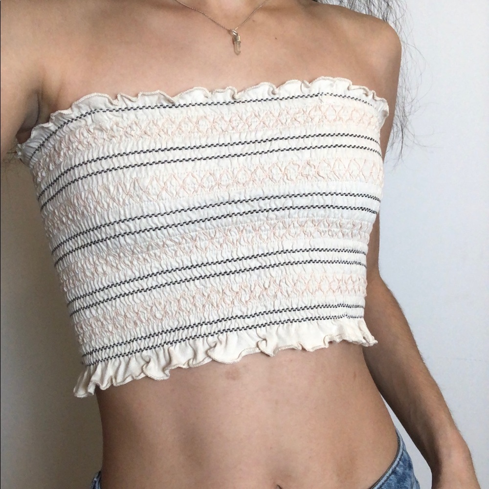 Ruched Striped Tube Top!